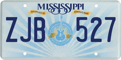 MS license plate ZJB527
