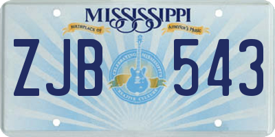 MS license plate ZJB543