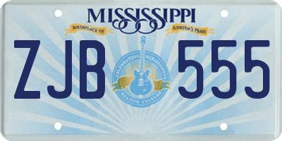 MS license plate ZJB555