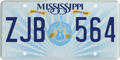 MS license plate ZJB564