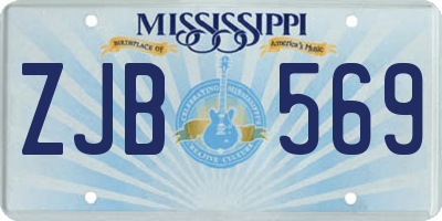 MS license plate ZJB569