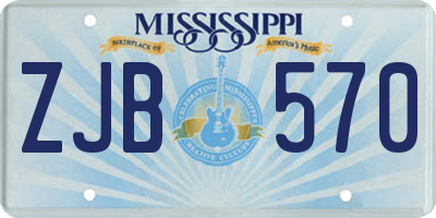 MS license plate ZJB570