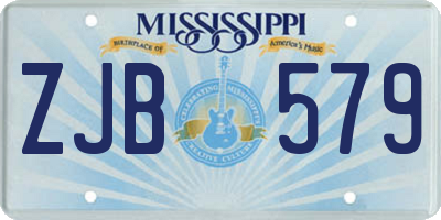 MS license plate ZJB579