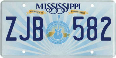 MS license plate ZJB582