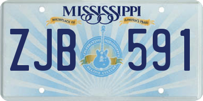 MS license plate ZJB591