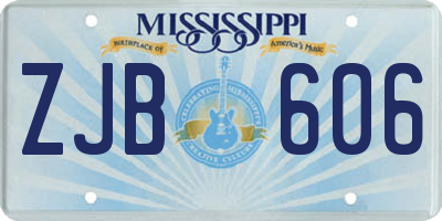 MS license plate ZJB606