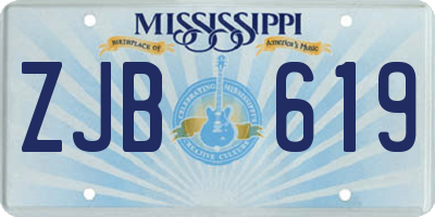 MS license plate ZJB619