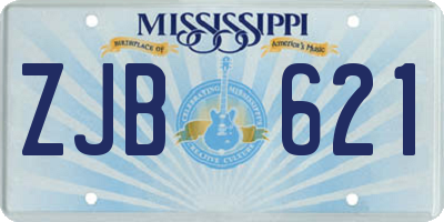 MS license plate ZJB621