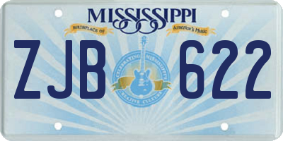 MS license plate ZJB622