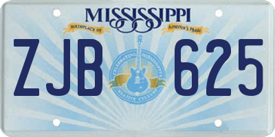 MS license plate ZJB625