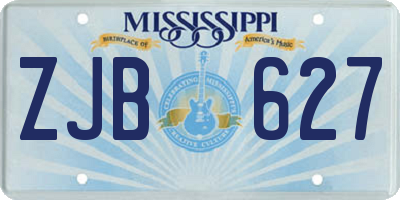 MS license plate ZJB627