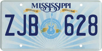 MS license plate ZJB628