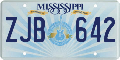 MS license plate ZJB642