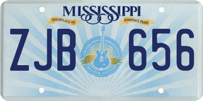 MS license plate ZJB656