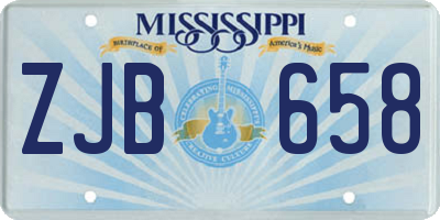 MS license plate ZJB658