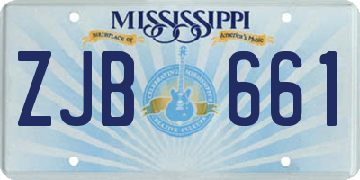 MS license plate ZJB661