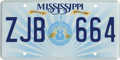 MS license plate ZJB664