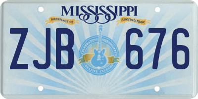 MS license plate ZJB676