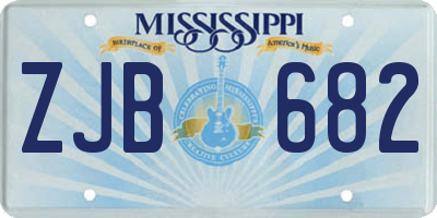 MS license plate ZJB682