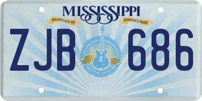 MS license plate ZJB686