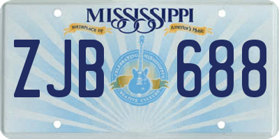 MS license plate ZJB688