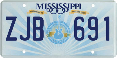 MS license plate ZJB691