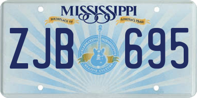 MS license plate ZJB695