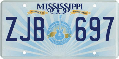 MS license plate ZJB697