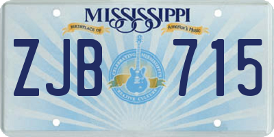MS license plate ZJB715