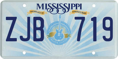 MS license plate ZJB719