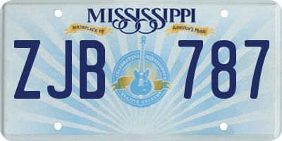 MS license plate ZJB787