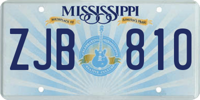 MS license plate ZJB810