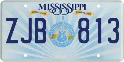 MS license plate ZJB813