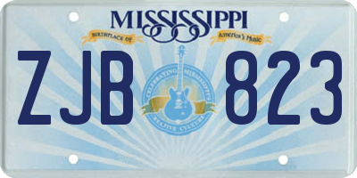 MS license plate ZJB823