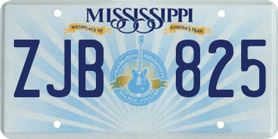 MS license plate ZJB825