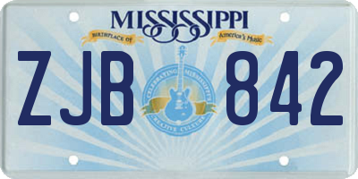 MS license plate ZJB842