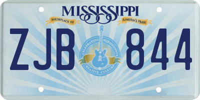 MS license plate ZJB844
