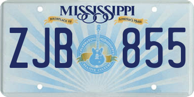 MS license plate ZJB855