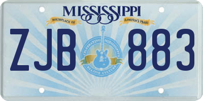 MS license plate ZJB883