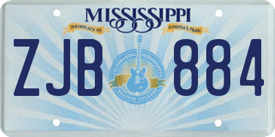 MS license plate ZJB884
