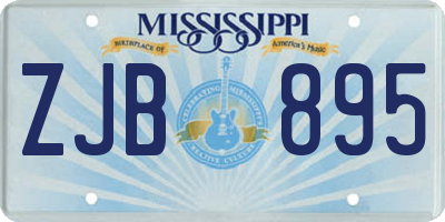 MS license plate ZJB895