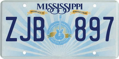 MS license plate ZJB897