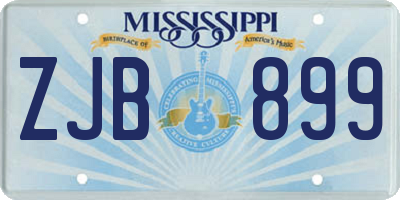 MS license plate ZJB899