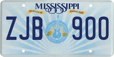 MS license plate ZJB900