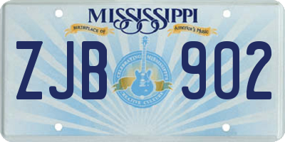 MS license plate ZJB902