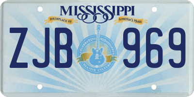 MS license plate ZJB969