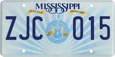 MS license plate ZJC015