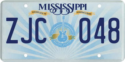 MS license plate ZJC048