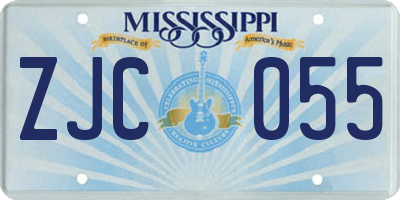 MS license plate ZJC055