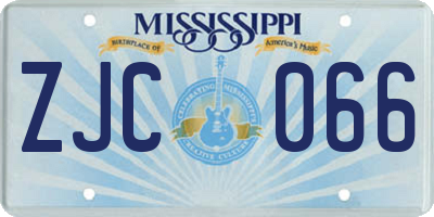 MS license plate ZJC066